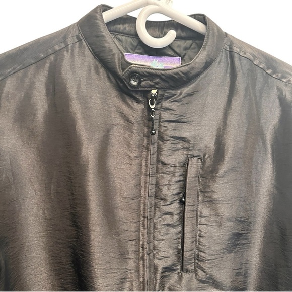 Vintage Y2K G-Force Black Iridescent Moto Jacket Men’s Size M - Picture 2 of 8